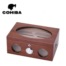 Роскошный двухслойный высокий глянцевый Ceder палисандр цвет сигары Humidor хороший ящик для хранения с влагометром увлажняющее устройство