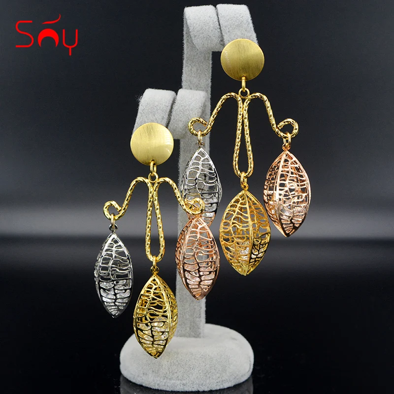

Sunny Jewelry Fashion Jewelry 2019 Drop Dangle Earrings Women High Quality Exquisite Jewelry Triple Cross Zircon Ball For Party
