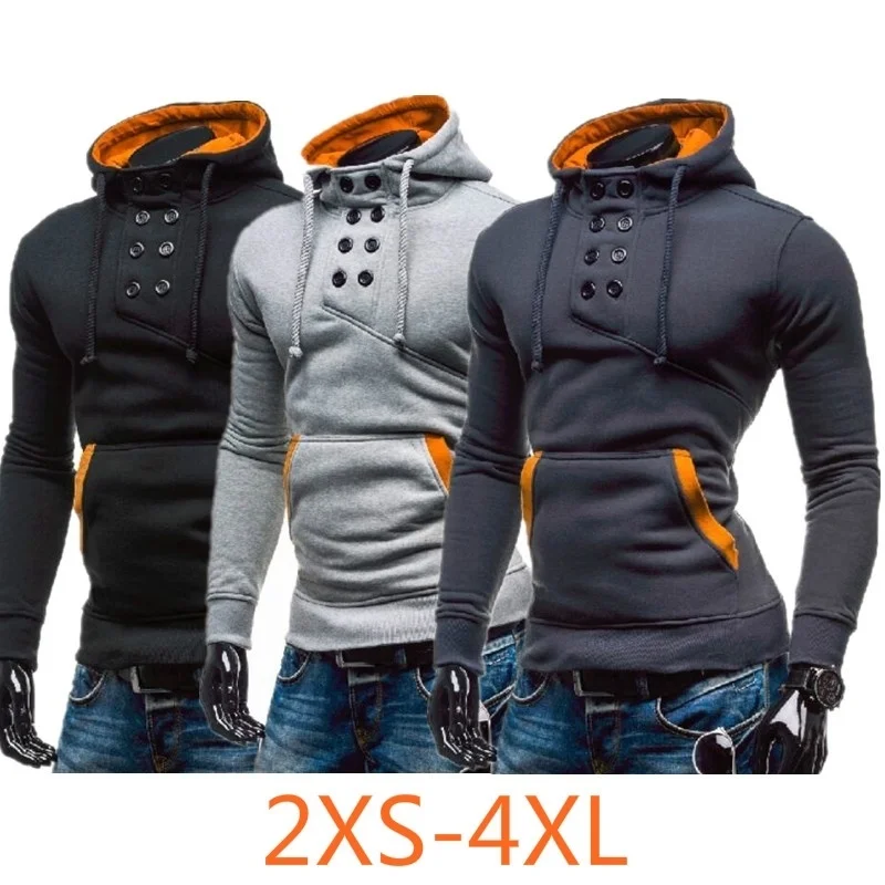 

Autumn and Winter Men's Hoodie Fashion Pure Color Add Wool Sports Casual Thick Coat XS-4XLSlim Brushed Hoodie Casual Sweatshirts