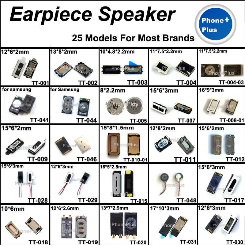 

25 Models 50PCS Earpiece Speaker Earphone Receiver With Gift For All Cellphone Common Universal Compatible Used