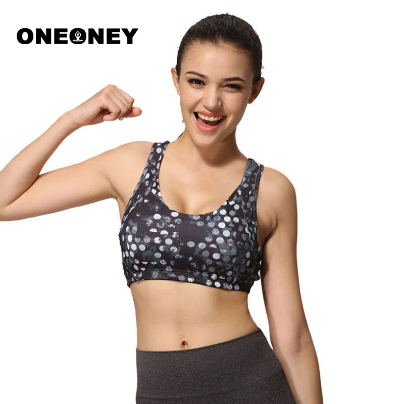 Woman Dot Print Sports Bras Female Vest Running Underwear Top Sports Fitness Yoga Tank Top Bra