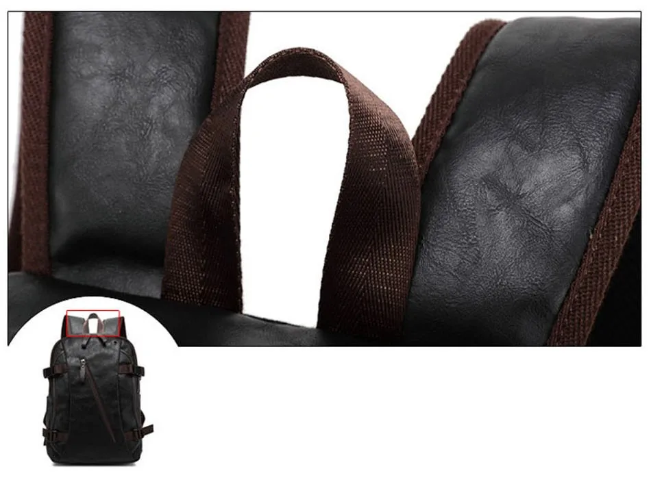 RoyaDong мужской рюкзак из искусственной кожи, модная винтажная дорожная мужская сумка для подростков