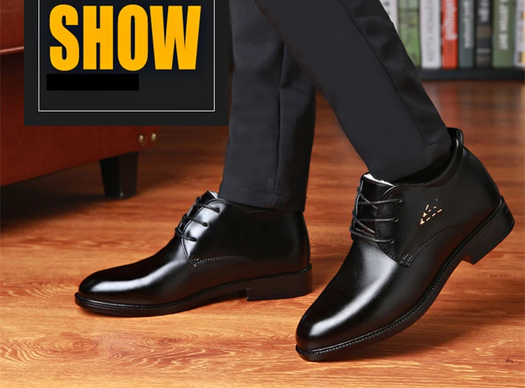 Мужские Зимние ботильоны классические мужские водонепроницаемые ботинки мужские зимние теплые ботинки на меху мужские Нескользящие кожаные ботинки в деловом стиле