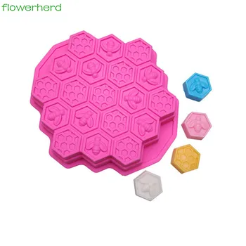 

19 Cell Honey Comb Bees Soap Mould Beeswax Ice Jelly Chocolate Silicone Cake Pan DIY Cake Decoration