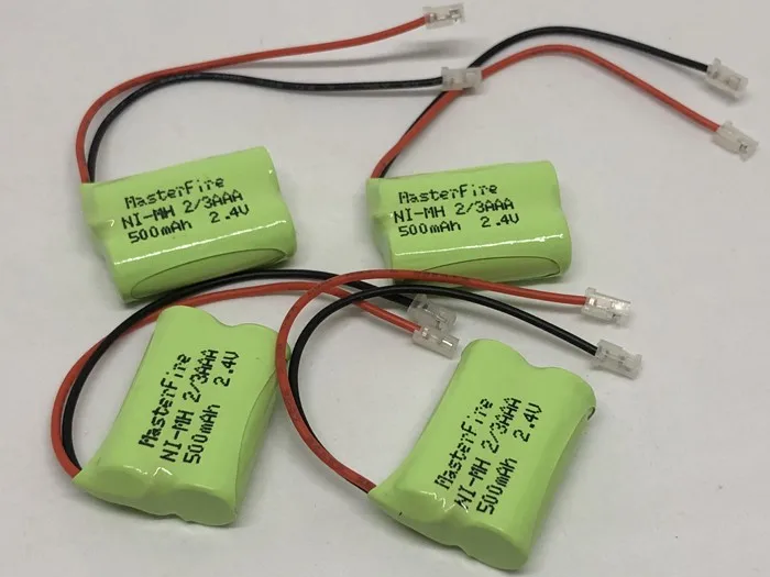 

MasterFire 4pack/lot Brand New Ni-MH 2/3AAA 2.4V 500mAh NiMH 2/3 AAA Rechargeable Battery Cell Pack With Plug For Cordless Phone