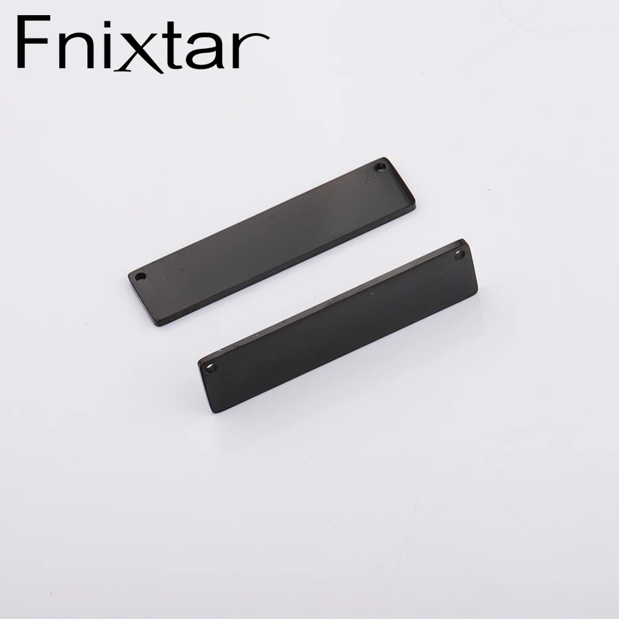 

Fnixtar Mirror Polished Stainless Steel Stamping Blank Charm Black Rectangle Bar Customized DIY Charms 10*40mm 20piece/