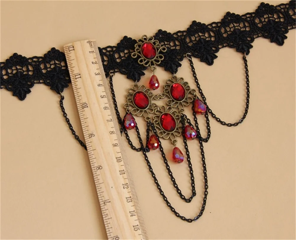 YiYaoFa, винтажное Кружевное колье-чокер для женщин, аксессуары, ложный воротник, массивное ожерелье, готическое женское свадебное ювелирное GN-54
