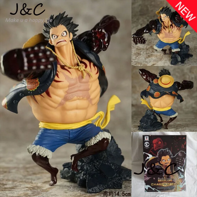 

Free Shipping High quality Japanese Anime 17.5cm One piece Gear fourth Monkey D Luffy Action Figure Model Toys with Box