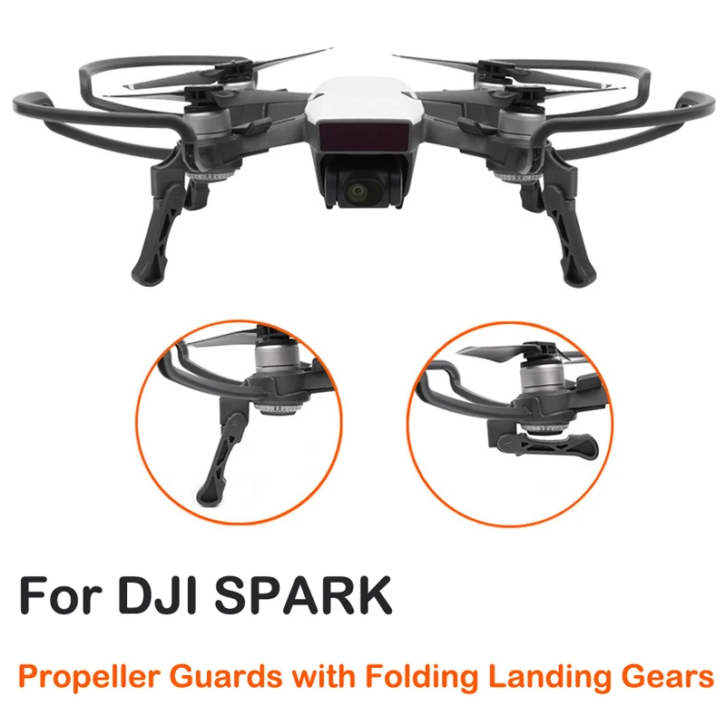 Propeller Guards Protection combined Foldable Landing Gears Legs Heighten Tripod for DJI SPARK Drone Accessories Prop Protector