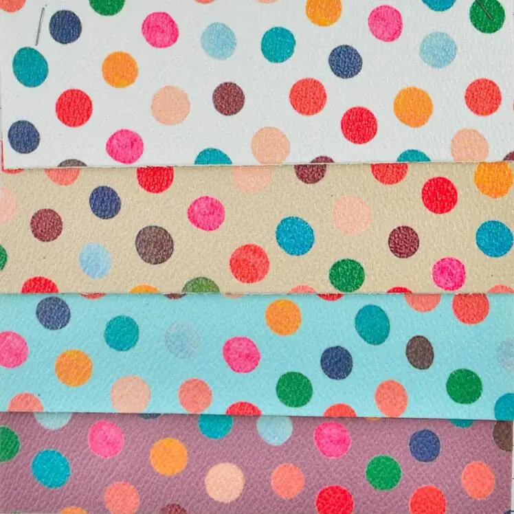 

Printed Dots PU Leather for DIY accessories wallpaper handbags and shoes P1068