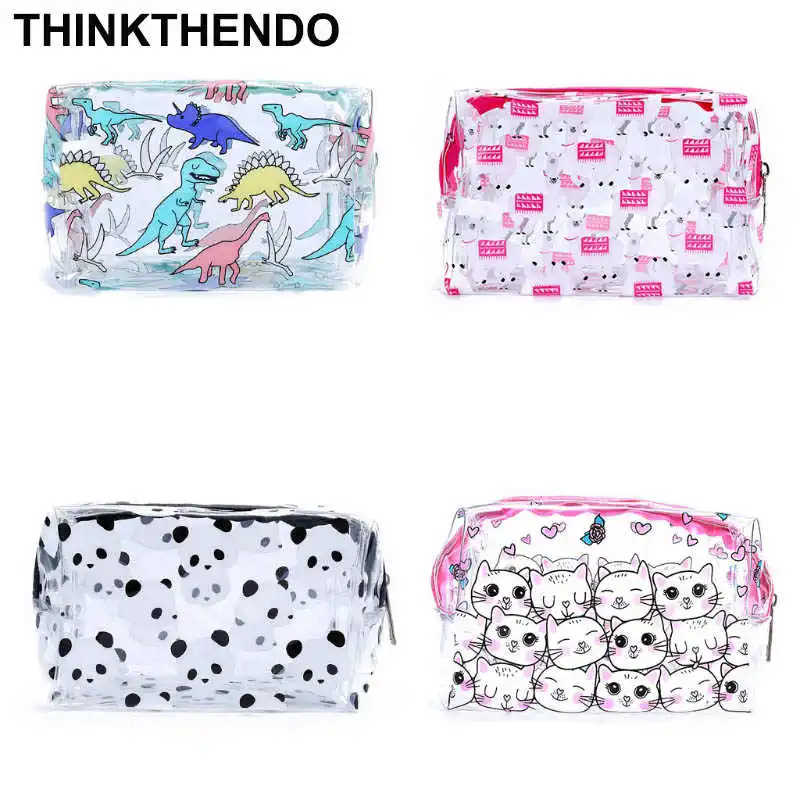 

Cute Clear Transparent Plastic PVC Travel Makeup Cosmetic Toiletry Zip Bag Pouch