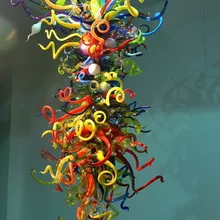 Горячая Распродажа, декор для ресторана отеля, разноцветная стеклянная люстра, светодиодная люстра, светильник