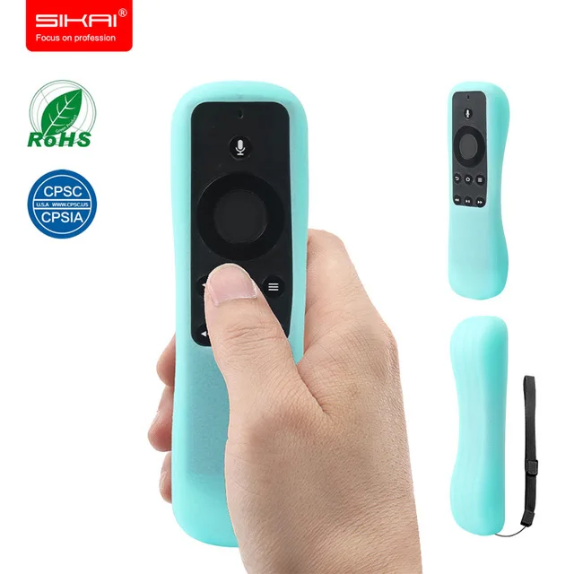 Чехол для Amazon Fire tv 4K Stick с Alexa Voice дистанционный контроль силикон чехол SIKAI - Цвет: lightblue only case