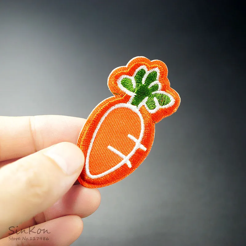 Морковка(Размер: 3,0X5,5 см) DIY тканевый значок вышитая аппликация швейная нашивка одежда наклейки одежда аксессуары