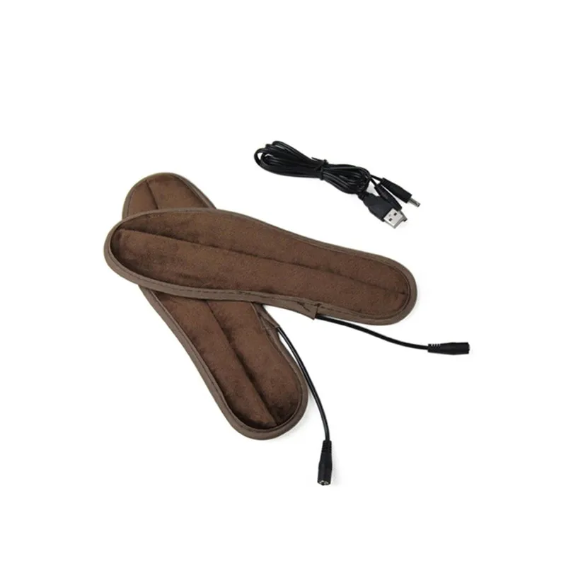 

1 Pair Heated Insoles Winter Unisex Heated Shoe Inserts USB Charged Electric Insoles for Shoes Boot Keep Warm with Fur Foot Pads