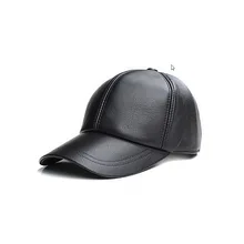 Горячая gorras hombre snapback новая зимняя кожаная кепка из натуральной кожи теплая регулируемая бейсболка для мужчин шапки