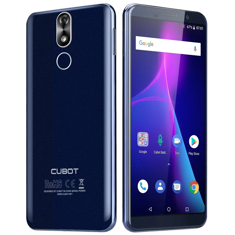 Смартфон Cubot power 6000mAh 6GB+ 128GB 5,99 ''18:9 FHD+ Android 8,1 Helio P23 Octa Core 6P объектив 20.0MP Dual 4G LTE отпечаток пальца