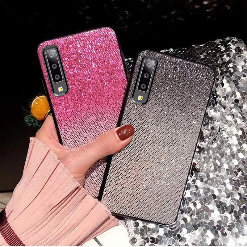 

For Samsung A7 2018 Case Shining Glitter Bling Phone Case For Samsung Galaxy A7 2018 A 7 A750F A750 SM-A750F 7 A A7 Funda case