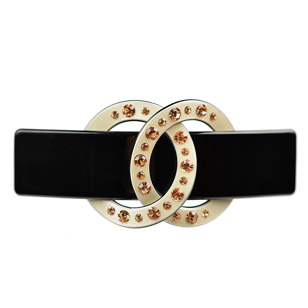Women hair accessories Classical Elegant Crystal Women Hair Clip Cellulose Acetate Barrette Perfect gift 8.cm Long