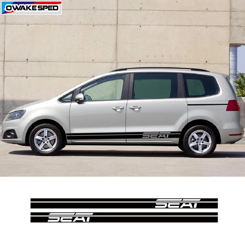 

For Seat Alhambra Ibiza Leon Racing Sport Stripes Car Styling Door Side Skirt Sticker Auto Accessories Creative Vinyl Decals