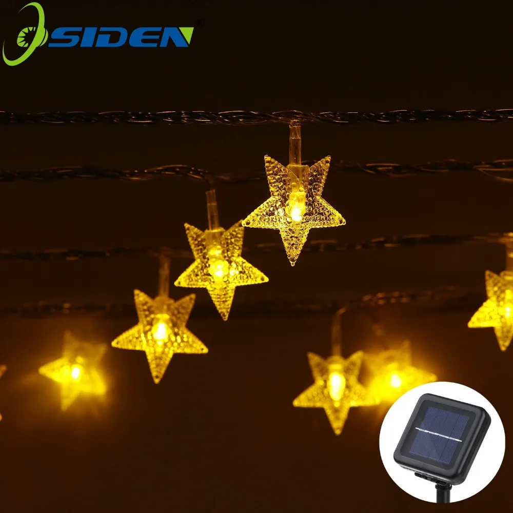 Солнечная струнная лампа Звезда 12 м 100Led Фея для свадебных украшений