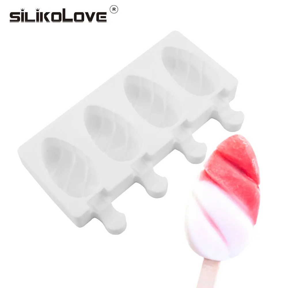 Силиконовая форма для мороженого с 4 полостями SILIKOLOVE палочки кухонные
