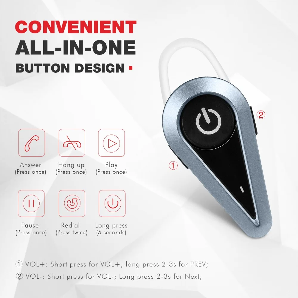 Беспроводные наушники HAVIT 4 1 Bluetooth 16 мм мини бизнес Одиночная Автомобильная