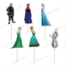 Украшения для кексов 36 шт./компл. Эльза Анна вечерние украшение для торта топперы выбирает подарки на праздник вечерние товары для девочек на день рождения