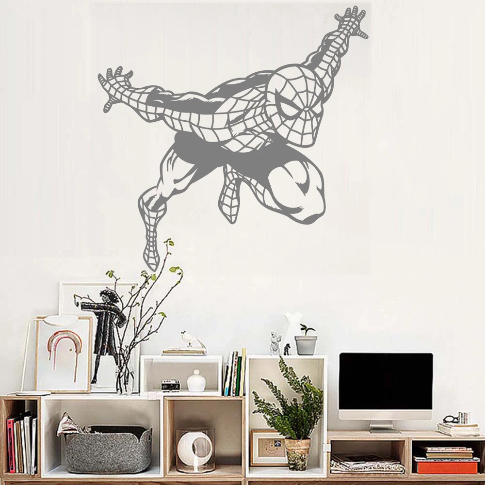 Cartoon Hero Spiderman Wall Sticker For Kid Boy Room Home Decor Vinyl