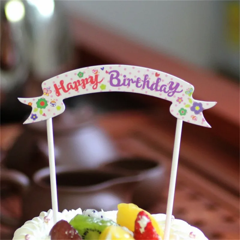 CRLEY/, 12 шт. тортов для тортов на день рождения, баннеров с радугой для дня рождения, детский душ, кекс, флаг, вечерние свадебные украшения - Цвет: Style 4