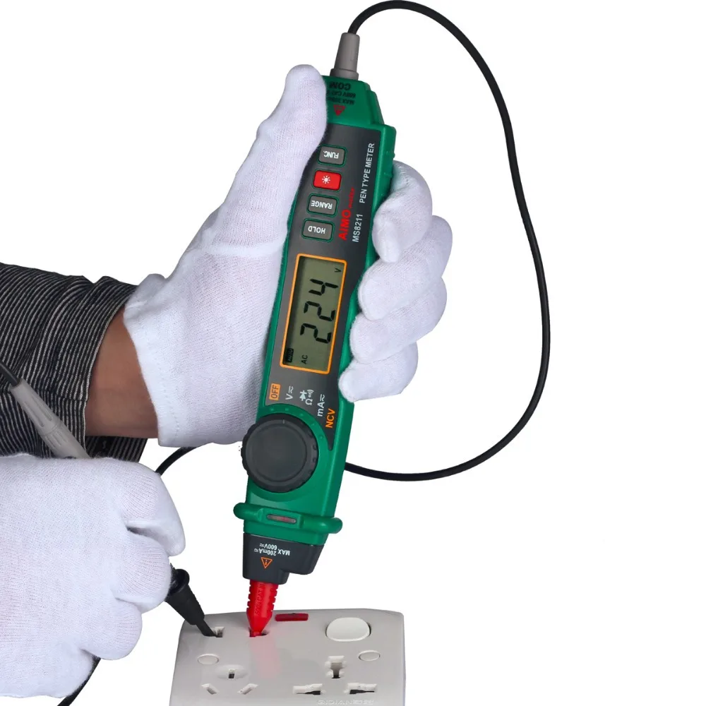 

Mastech MS8211 Digital Multimeter Pen Type LCD Non-contact Voltage Detector Electrical Diode Multimetro Tester Diagnostic-tool