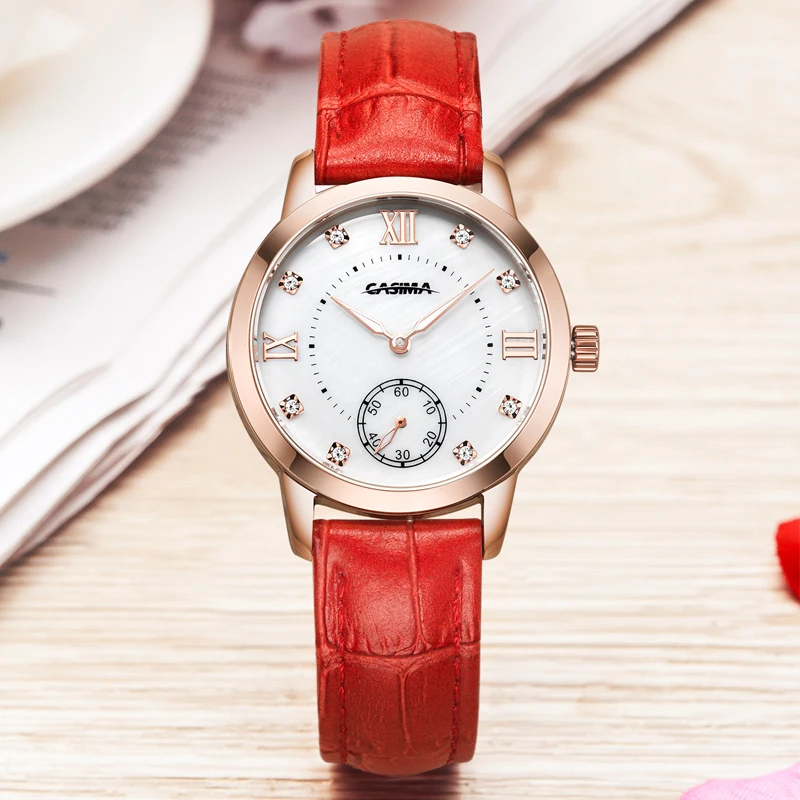 

Luxury Brand Watches Women Fashion Leather Band Casual Charm Quartz Wrist Watch Waterproof Quartz Movement CASIMA #2606