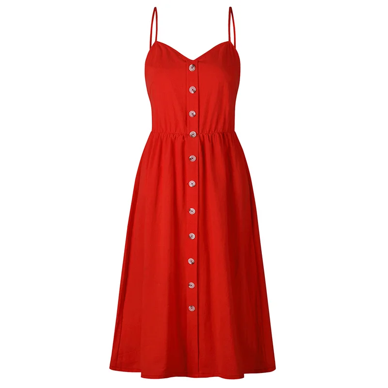ShejoinSheenjoy Striped Button Women Summer Dress Spaghetti Strap Backless Sexy Midi Dress Women Pockets Boho Beach Sundress Q249-5 (5)