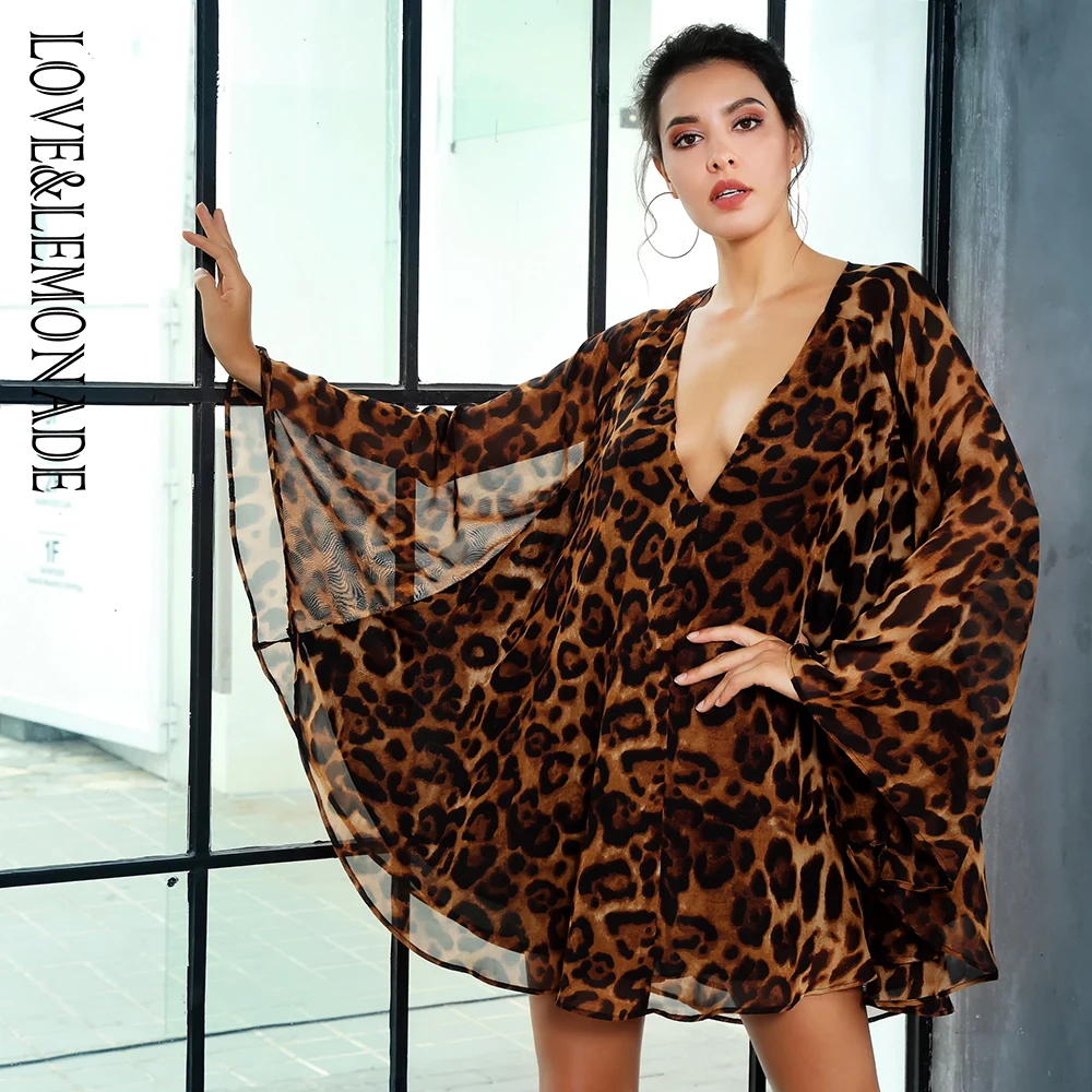 leopard chiffon dress