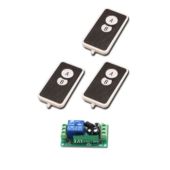 

DC 9V 12V 24V 1 CH 1CH RF Wireless Remote Control Switch System 3X Transmitters + Receiver 315/433.92 MHZ
