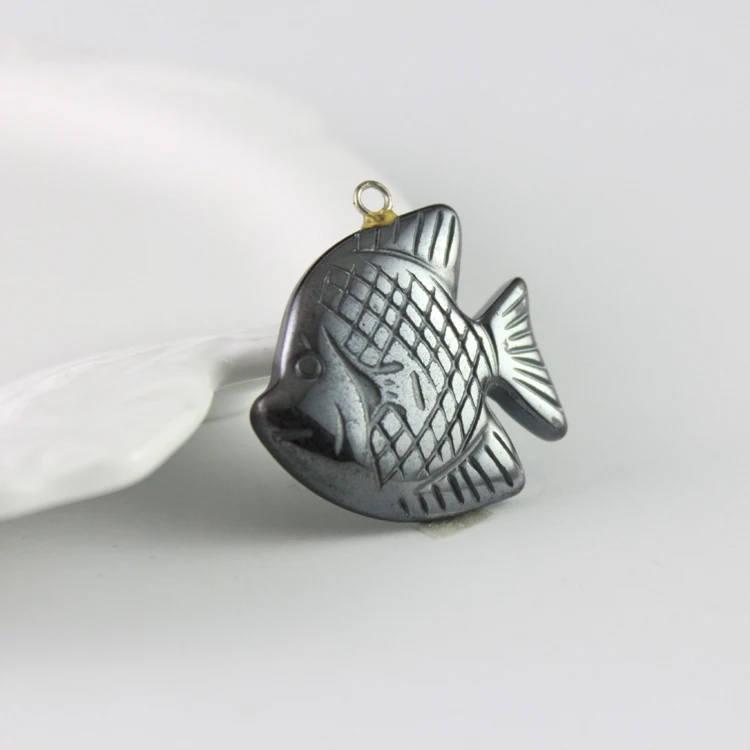 hot sale fashion hematite fish pendant accessories diy accessories  HP1024 2