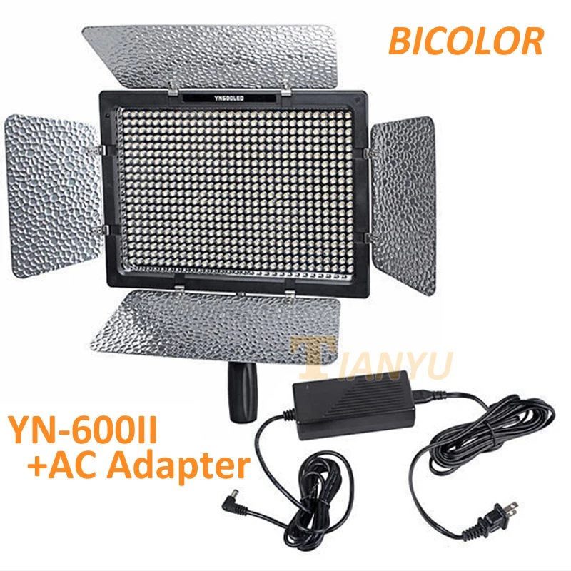 

Yongnuo YN600 II YN600L II LED Video Light Single color or Bicolor Dimmable with AC Adapter Remote Control by Phone App for DSLR