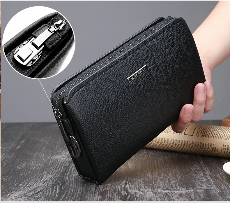 Men Men's Premium PU Style Leather Man Bag Kit Clutch Holder Large Wallet Purse 