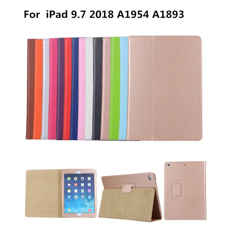 

PU Leather Book Luxury Gold Cover Folio Stand Case For New iPad 9.7 inch 2018 2017 Air 1 2 A1822 A1954 A1893 A1566 Tablet Cases