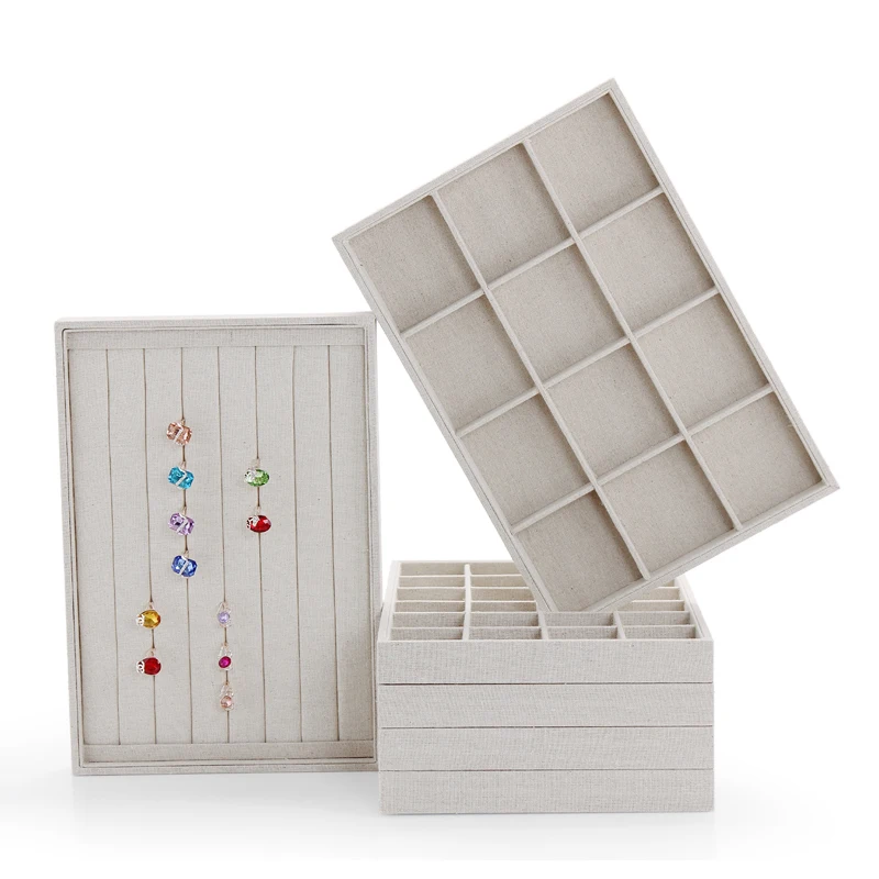 Nice Linen Jewelry Display Tray Flat 6 type for choose Plate | Украшения и аксессуары