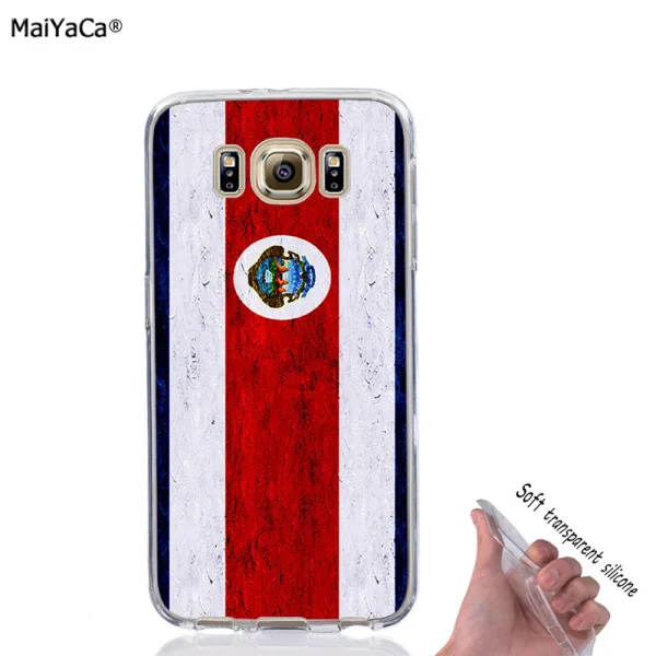 Флаг Коста Рике мягкий прозрачный полный силиконовые чехлы для Samsung S4 S5 S6 Edge Plus s7