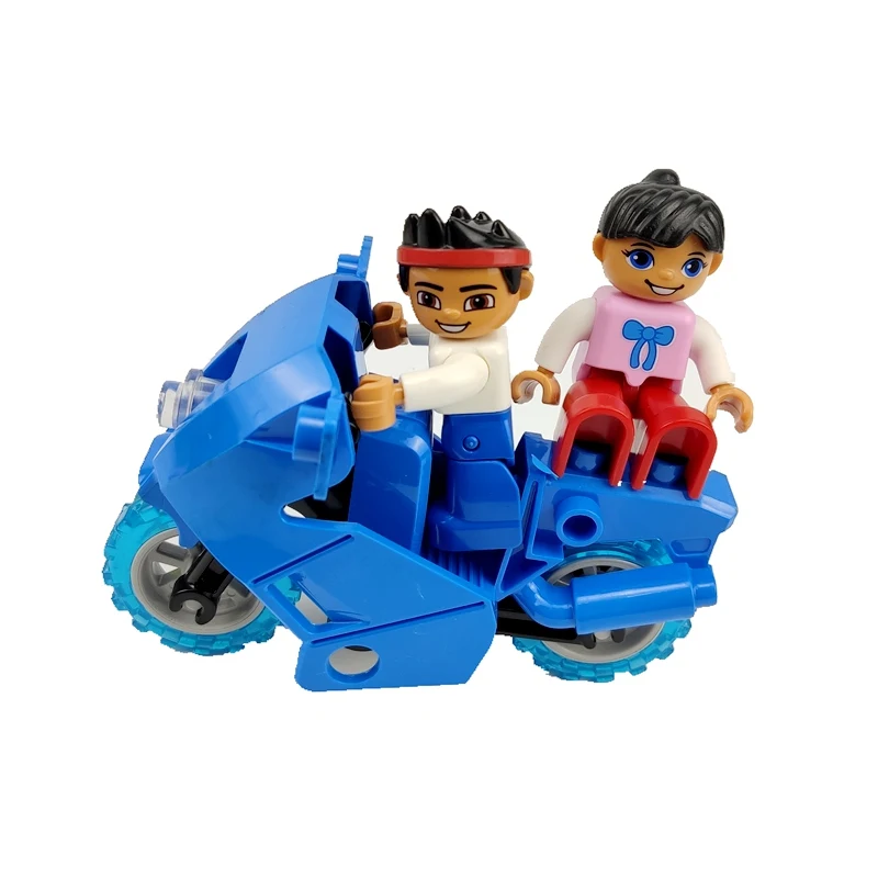 Фигурка автомобиля Duplo с блокировкой сделай сам мотоцикл большой размер MOC