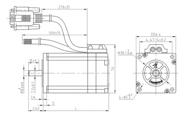 leadshine 57 hybrid servo motor drawing