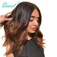 Qearl Ombre 1B/30 บราซิล Remy มนุษย์จริงผมลูกไม้ด้านหน้าด้านหน้า Wigs สำหรับผู้หญิงที่มีกลางส่วน pre Plucked 130%