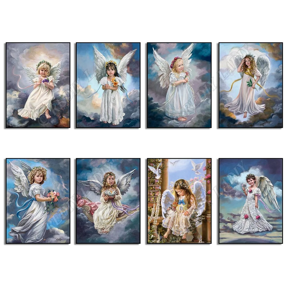 Preise Diamant Malerei Engel Mädchen DIY Diamant Stickerei Perlen Kreuz Stich Handgemachte Pixel Hobby   Handwerk Diamant Mosaik Bild Kunst