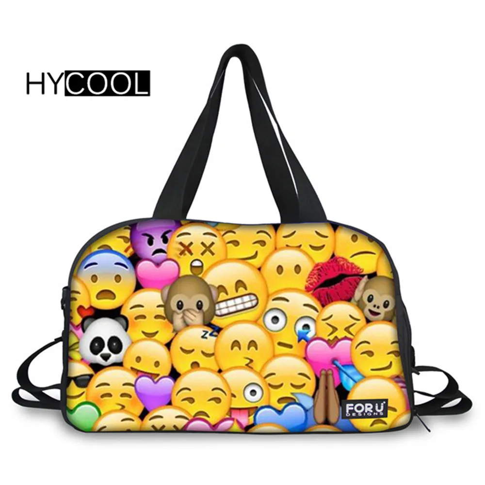 

HYCOOL Sport Gym Bag Emoticon Printed For Women Fitness Waterproof Travel Handbag Outdoor Training Athletic Bag Men's Sport Bags