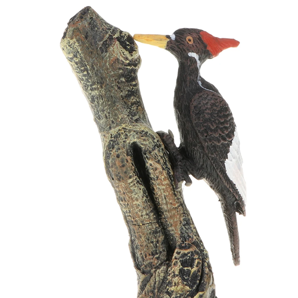 1.5'' Plastic Woodpecker Bird Action Figure, Wild Animal Model Figurine Kids Toy Xmas Gift, Collectible, Home Decor