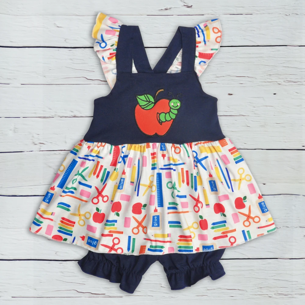 

CONICE NINI Wholesale Kids Back To School Clothing Girls Navy Girl Boutique Children Summer Girl Romper GPF904-648-HY