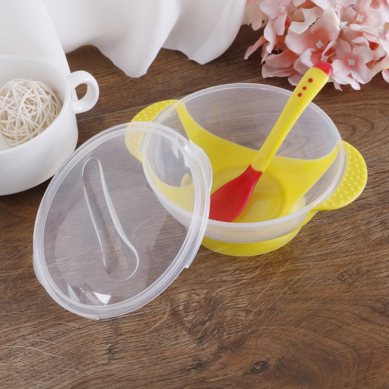 Plate/Tray Suction Cup Baby Dinnerware Set Child Tableware Temperature Sensing Feeding Spoon Food Bowl Learning Dishes Service