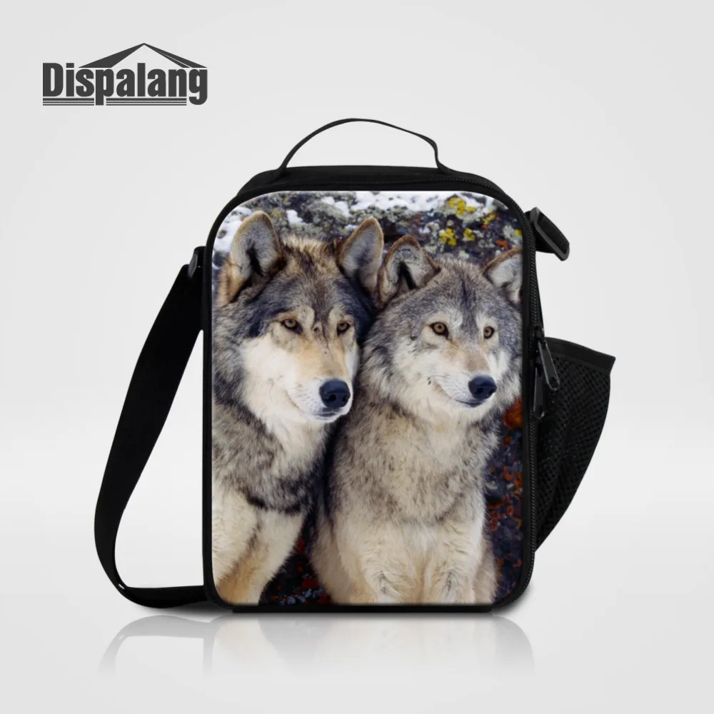 Dispalang Wolf Animal Printed Children Lunch Cooler Bags For Boys Kids Portable Lunch Box Tote Thermal Crossbody Food Bags boys-lunch-bag : image Dispalang Wolf Animal Printed Children Lunch Cooler Bags For Boys Kids Portable Lunch Box Tote Thermal Crossbody Food Bags boys-lunch-bag